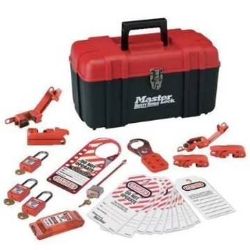 Portable Personal Lockout Kit, Red, Plastic Case, Thermoplastic Padlock